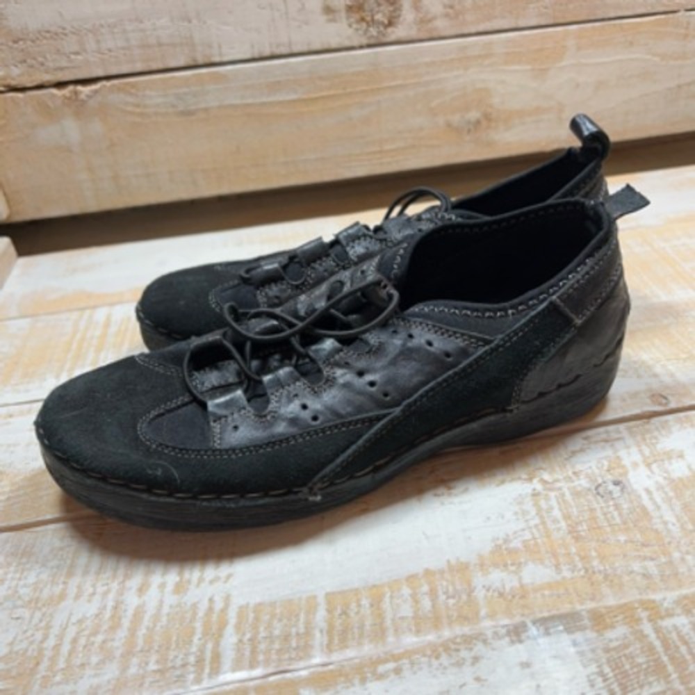 Propet Womens Maren Sneakers Shoes‎ Black W6047 Low Top Bungee Cord 6M